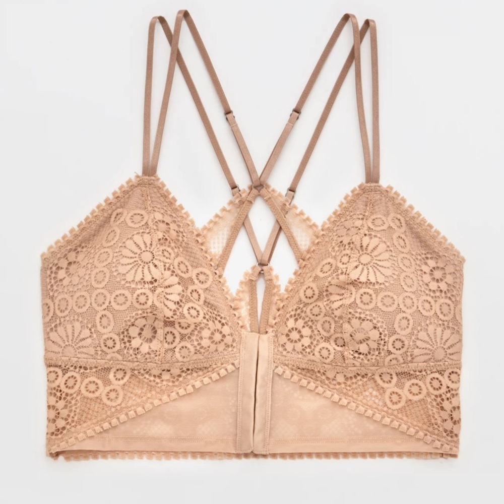 Aerie Joy Lace Padded Longline Bralette